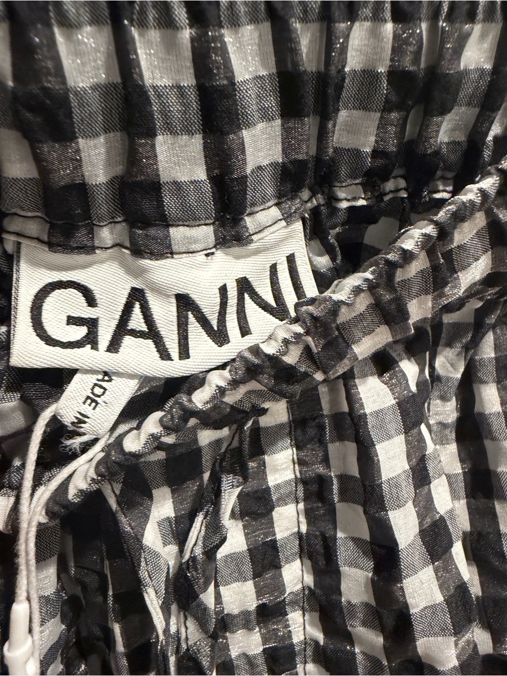 Ganni Gingham Seersucker Shorts -Size 40 - Picture 7 of 11